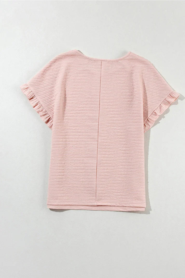 Women's Cotton Ruffle T-Shirt-5