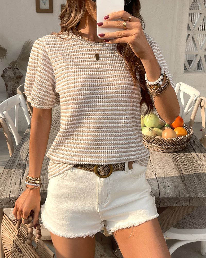 Variant image for Women's Cotton Blouse Puff Sleeve Top-6