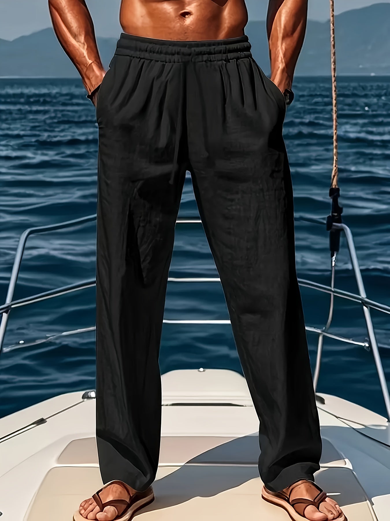 Variant image for Men's Cotton Casual Trousers Chinos Lightweight Breathable-19
