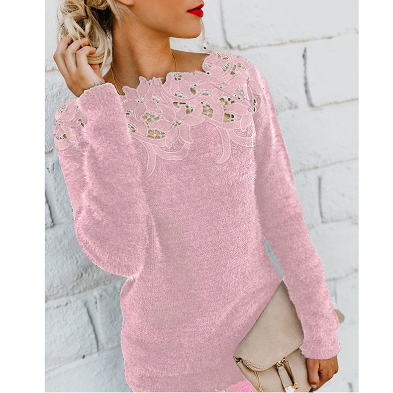 Women's Cotton Blend Jumper Floral Minimalist Style-4