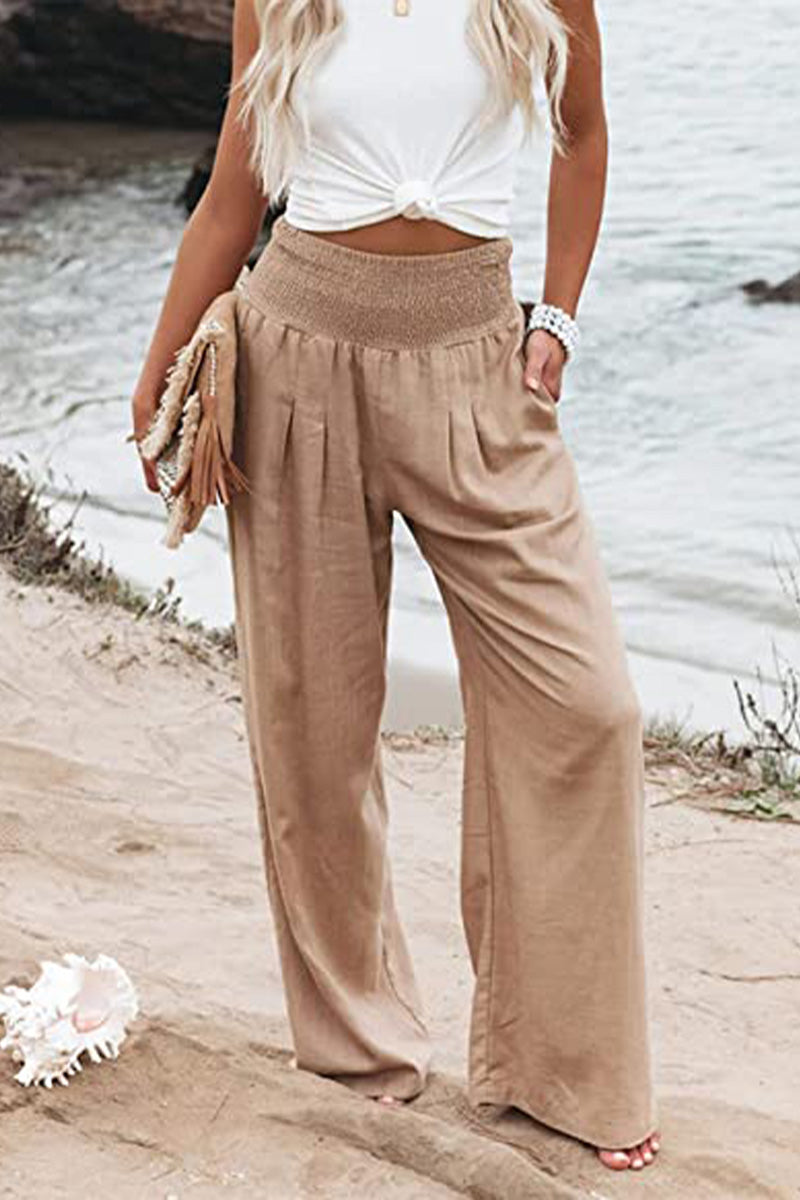 Women's Cotton Wide Leg Trousers-2