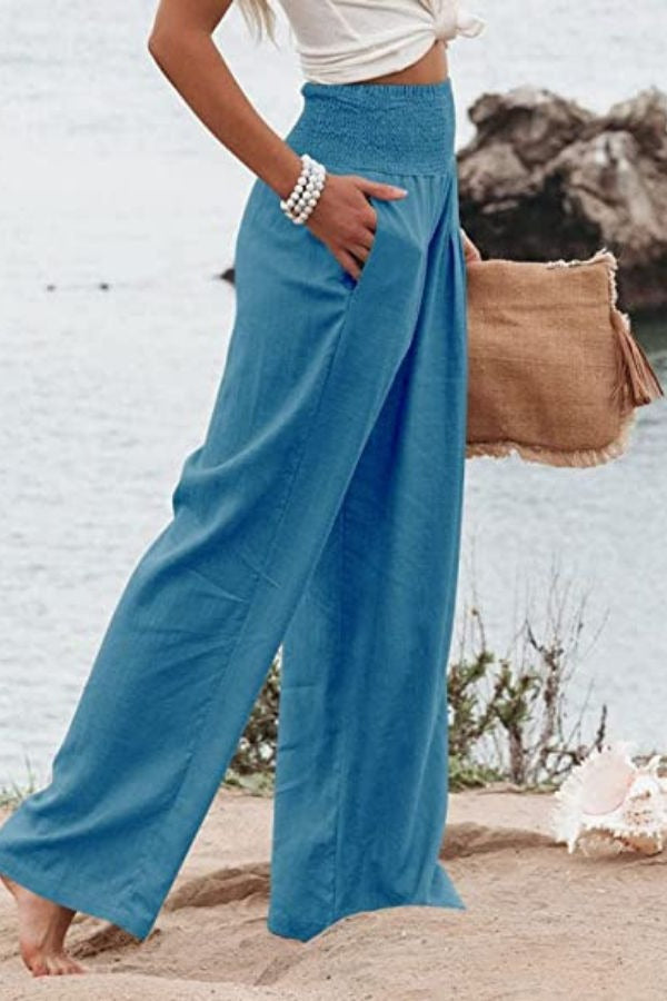 Women's Cotton Wide Leg Trousers-1