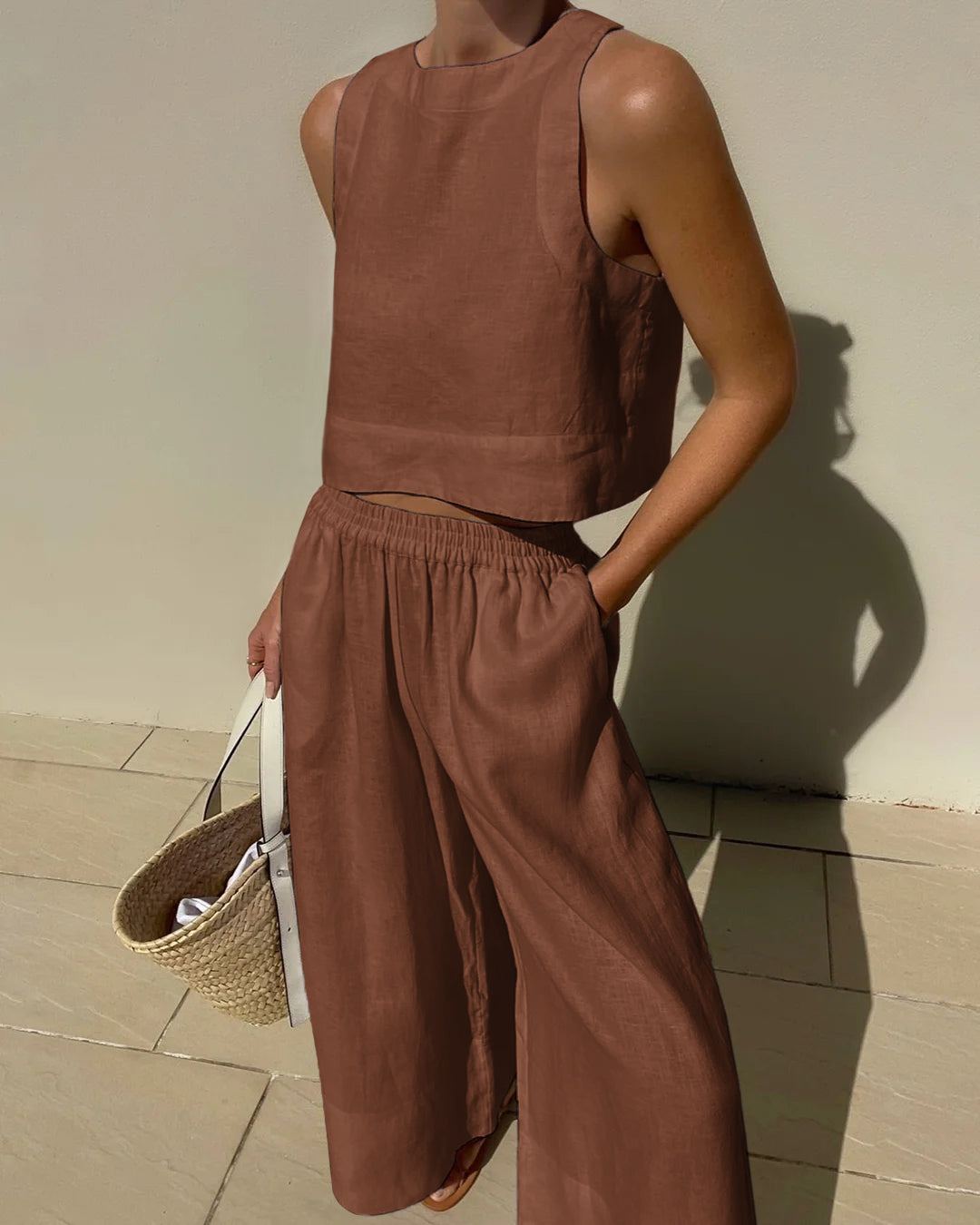 Variant image for Women's Linen Loungewear Two-Piece Set-25