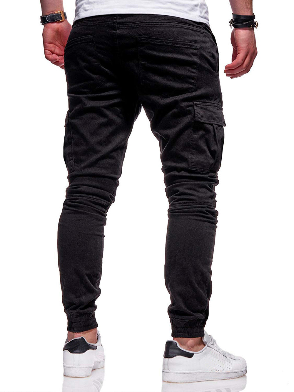 Men's Cotton Cargo Joggers with Pockets-4