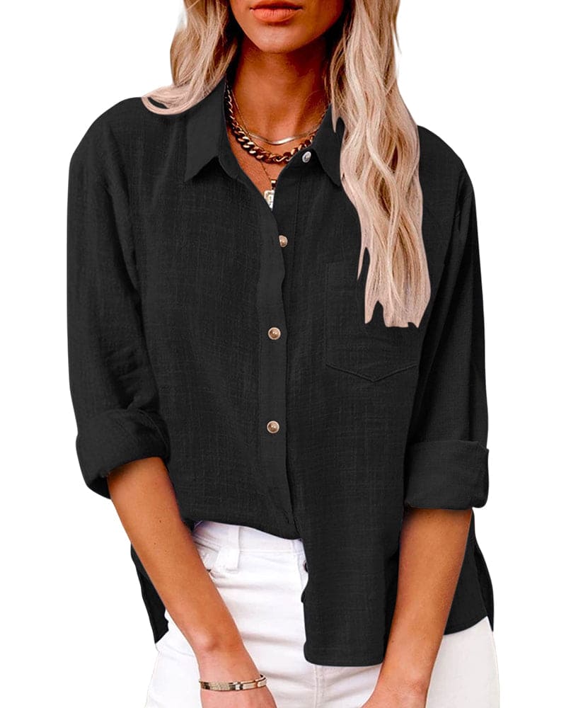 Variant image for Women's Linen Button-Down Shirt-16