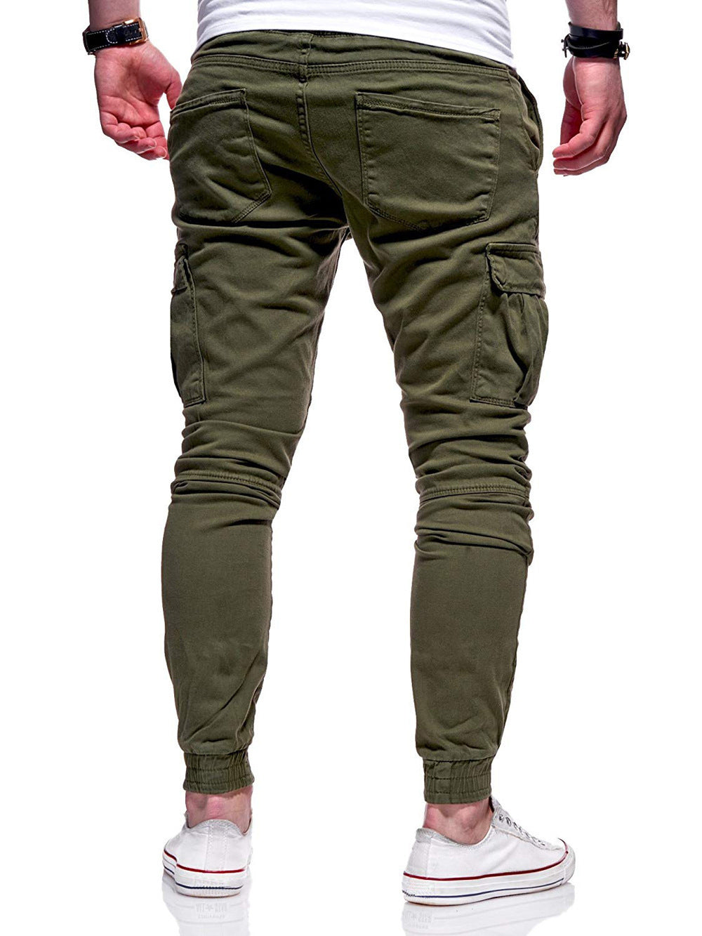 Men's Cotton Cargo Joggers with Pockets-5