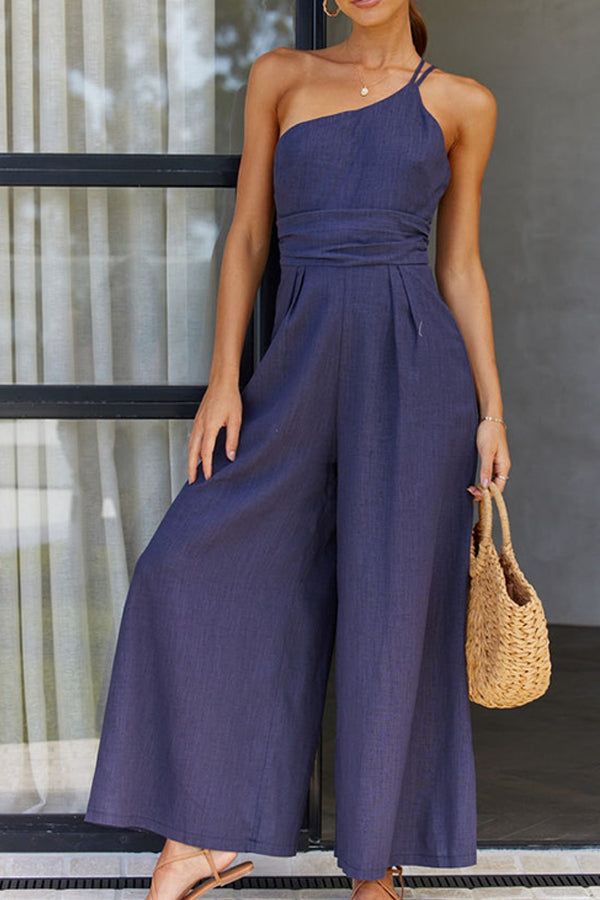 Women's One Shoulder Jumpsuit - Stylish and Comfortable 4