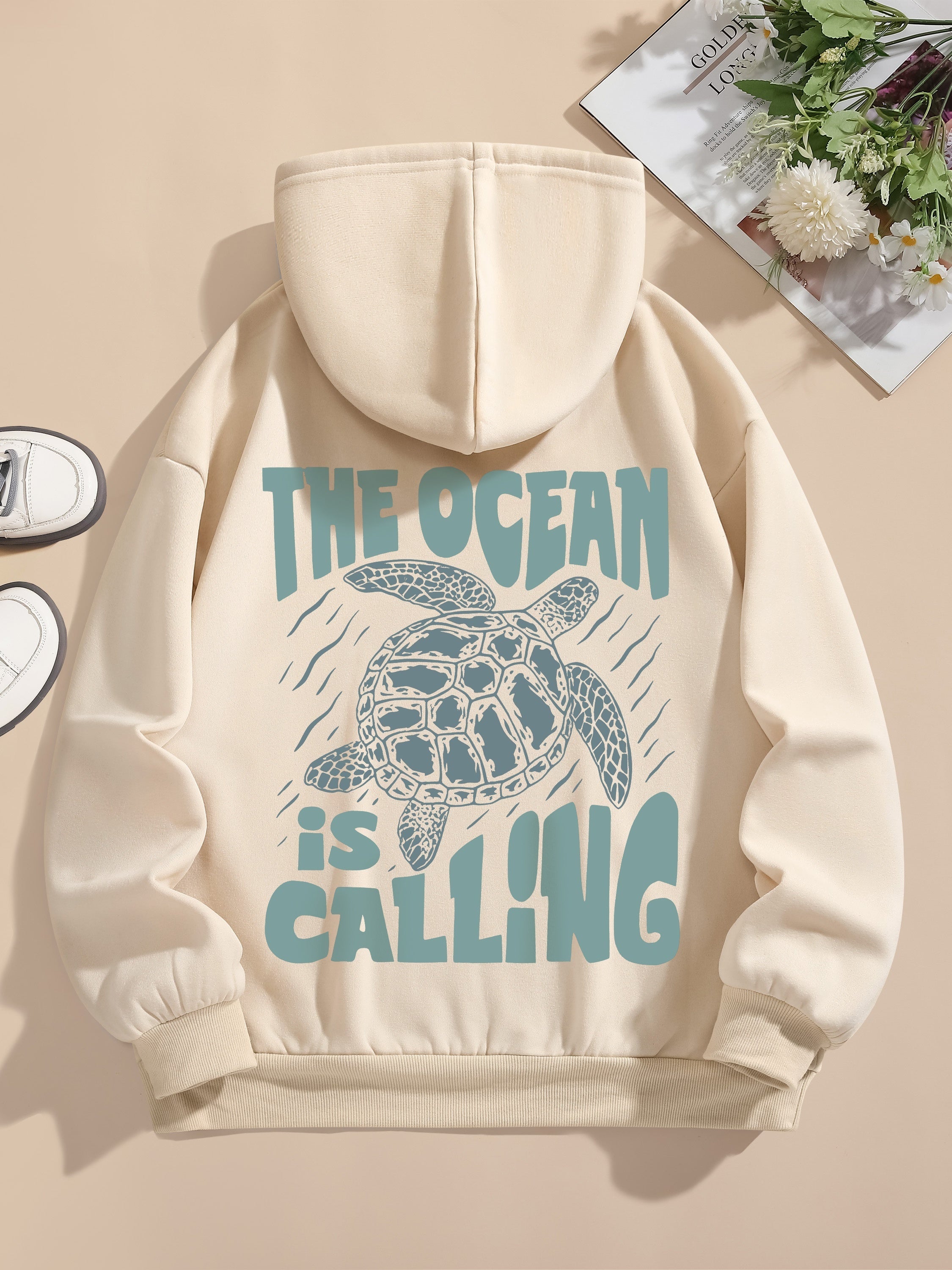 Women's Cotton Hoodie Sweatshirt with Back Print-2