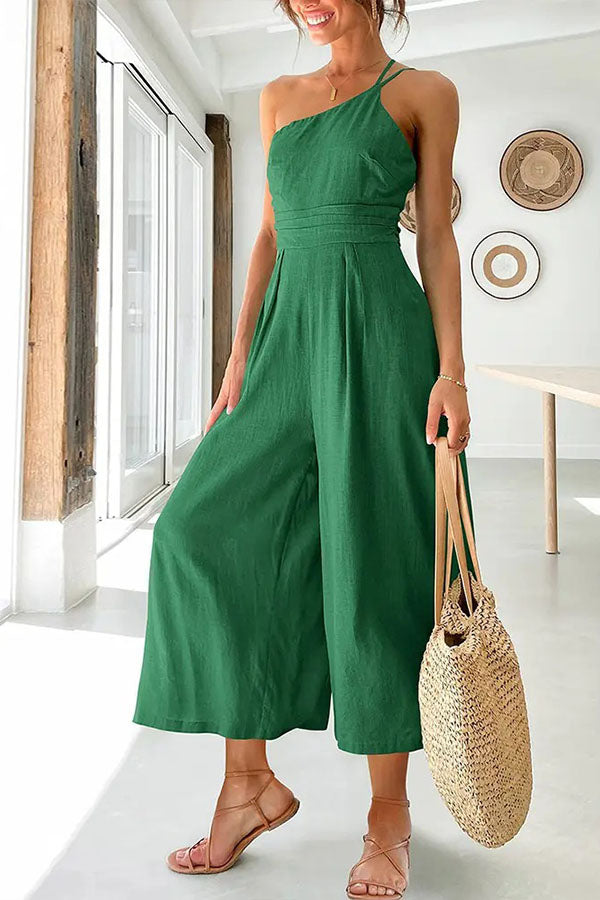 Variant image for Women's One Shoulder Jumpsuit - Stylish and Comfortable-5