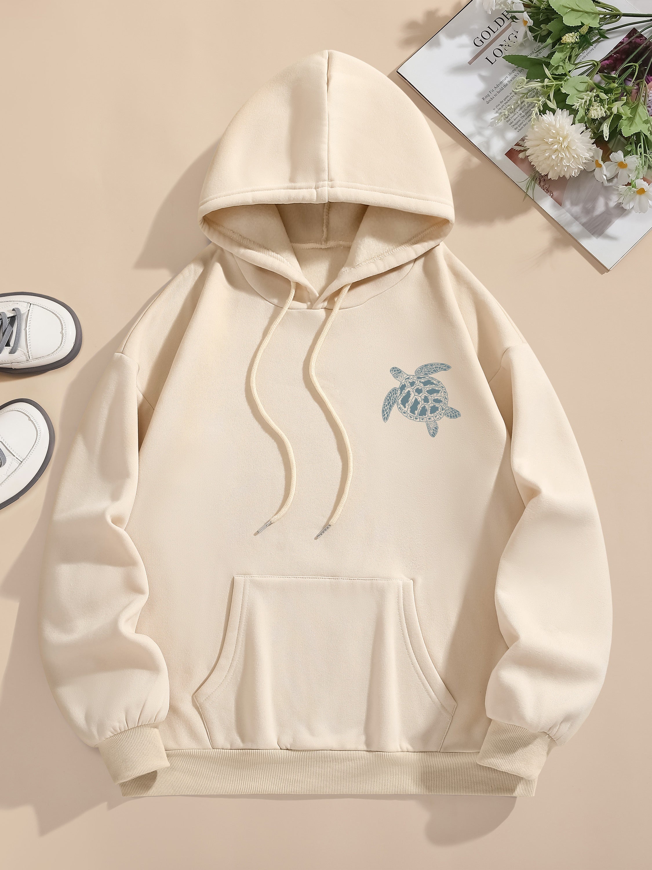 Variant image for Women's Cotton Hoodie Sweatshirt with Back Print-5
