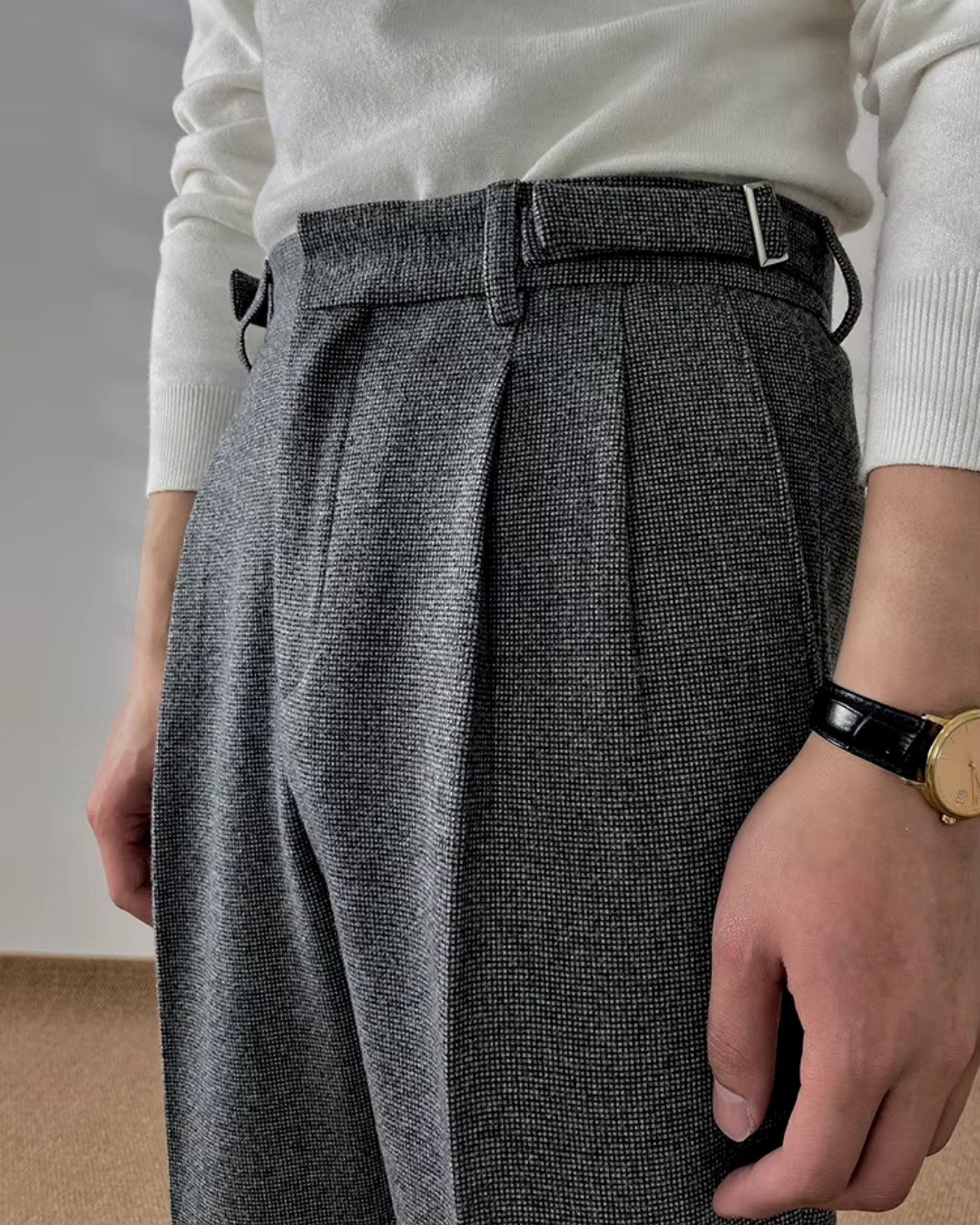 Men's Wool-Blend Trousers Tailored Fit-4