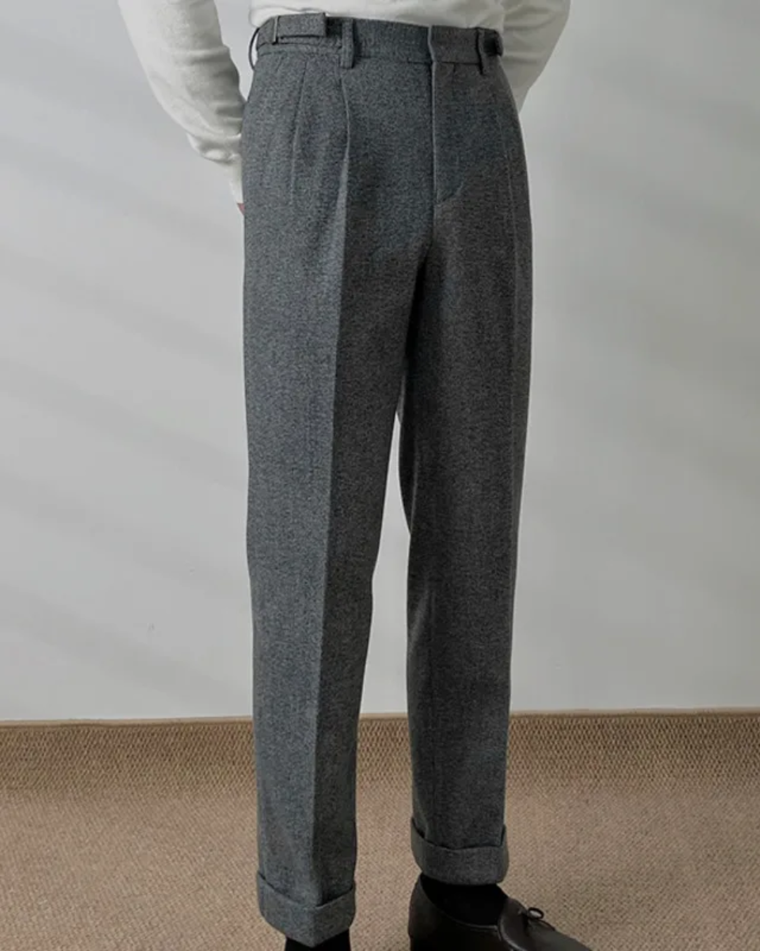 Men's Wool-Blend Trousers Tailored Fit-6