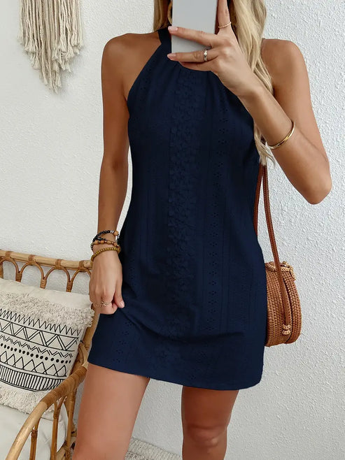 Variant image for Women's Cotton Summer Dress Halter Style-17