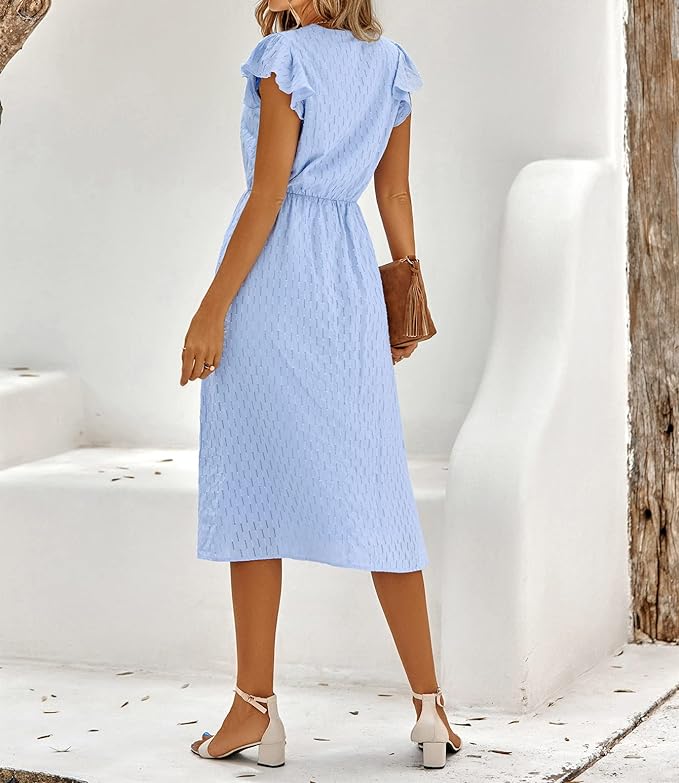 Women's Cotton Midi Dress Summer Style-3