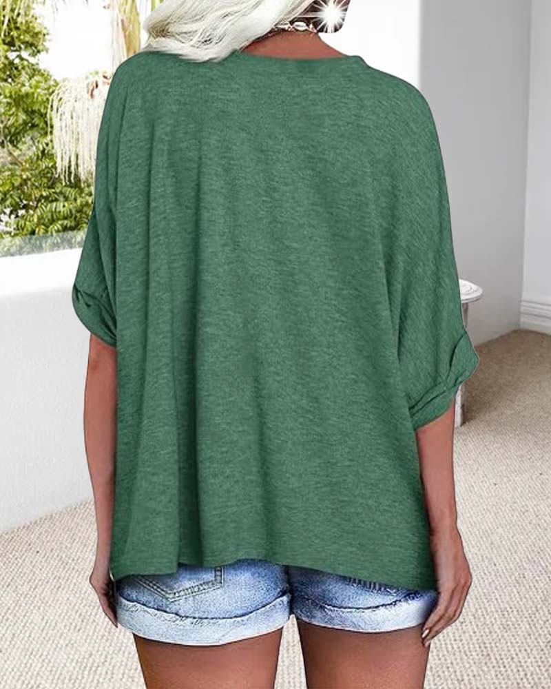 Women's Cotton Casual V-Neck T-Shirt-5