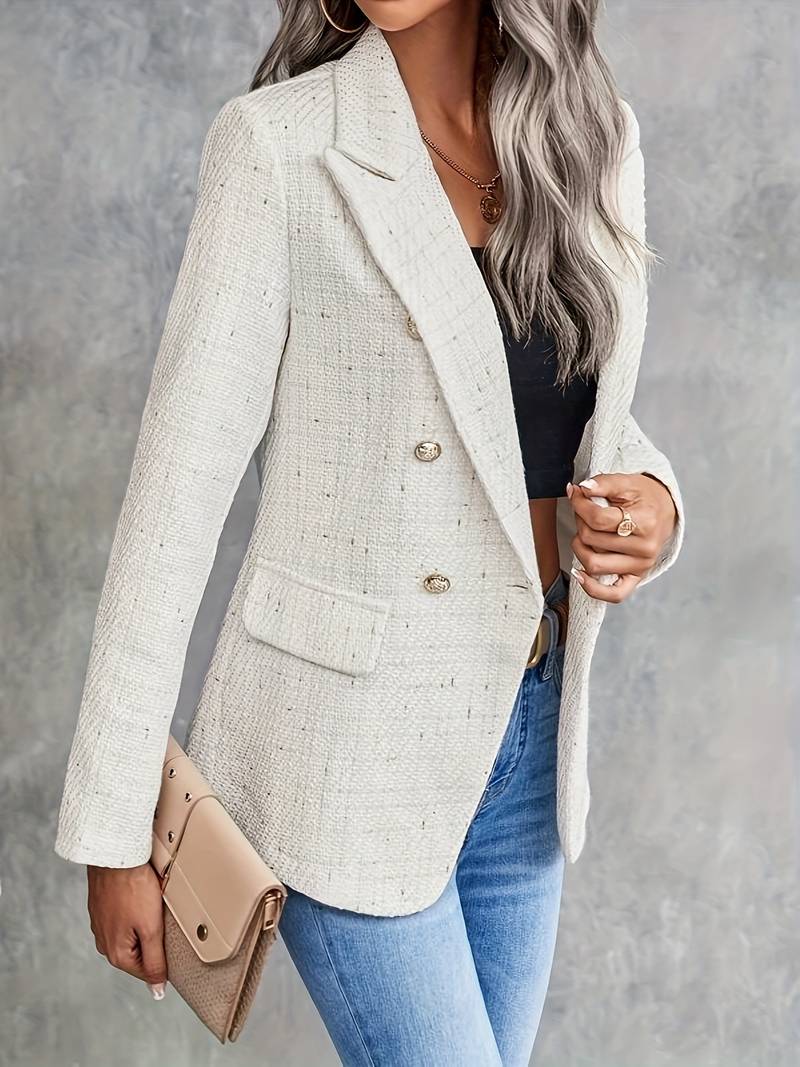 Variant image for Women's Cotton Blazer with Lapel Collar-1
