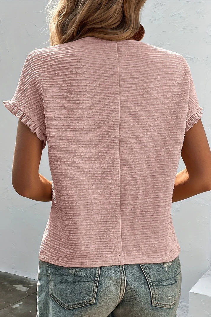 Women's Cotton Ruffle T-Shirt-3