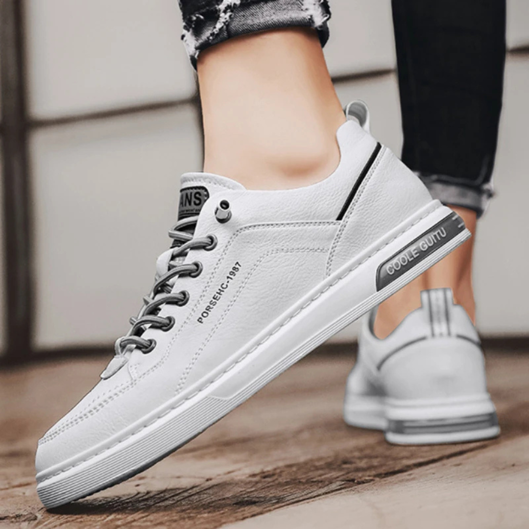 Men's Leather Sneakers Casual Retro Trainers-3