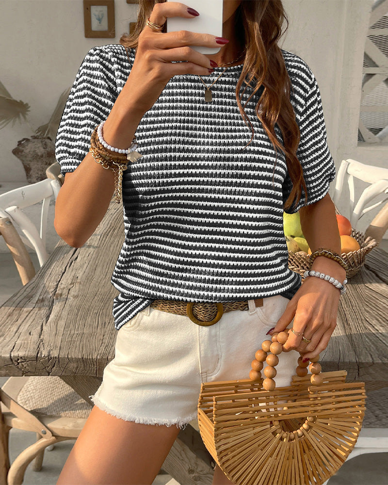 Variant image for Women's Cotton Blouse Puff Sleeve Top-1