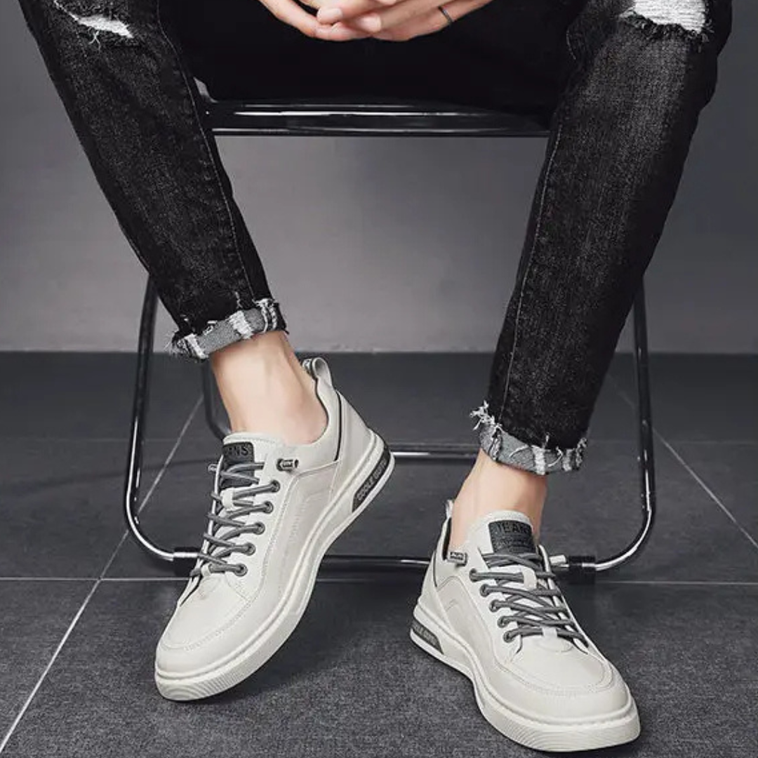 Men's Leather Sneakers Casual Retro Trainers-1