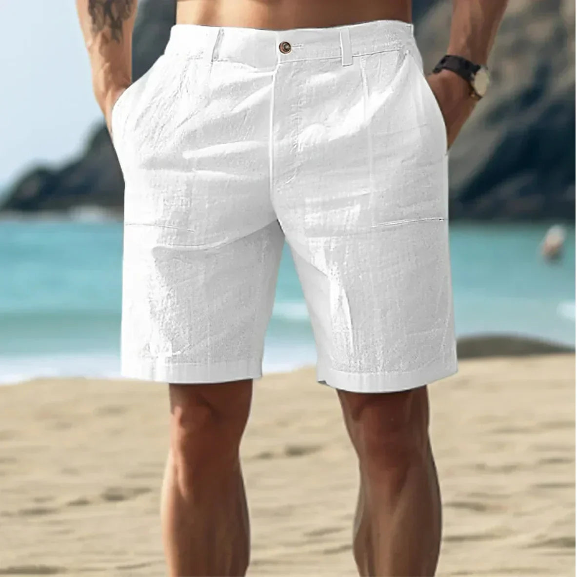 Variant image for Men's Flax Shorts for Summer Comfort-1