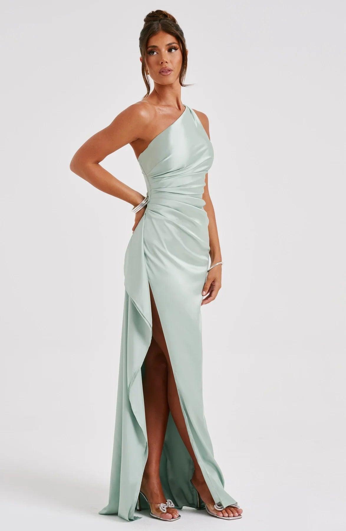 Women’s Satin Maxi Dress | Elegant Evening & Party Gown