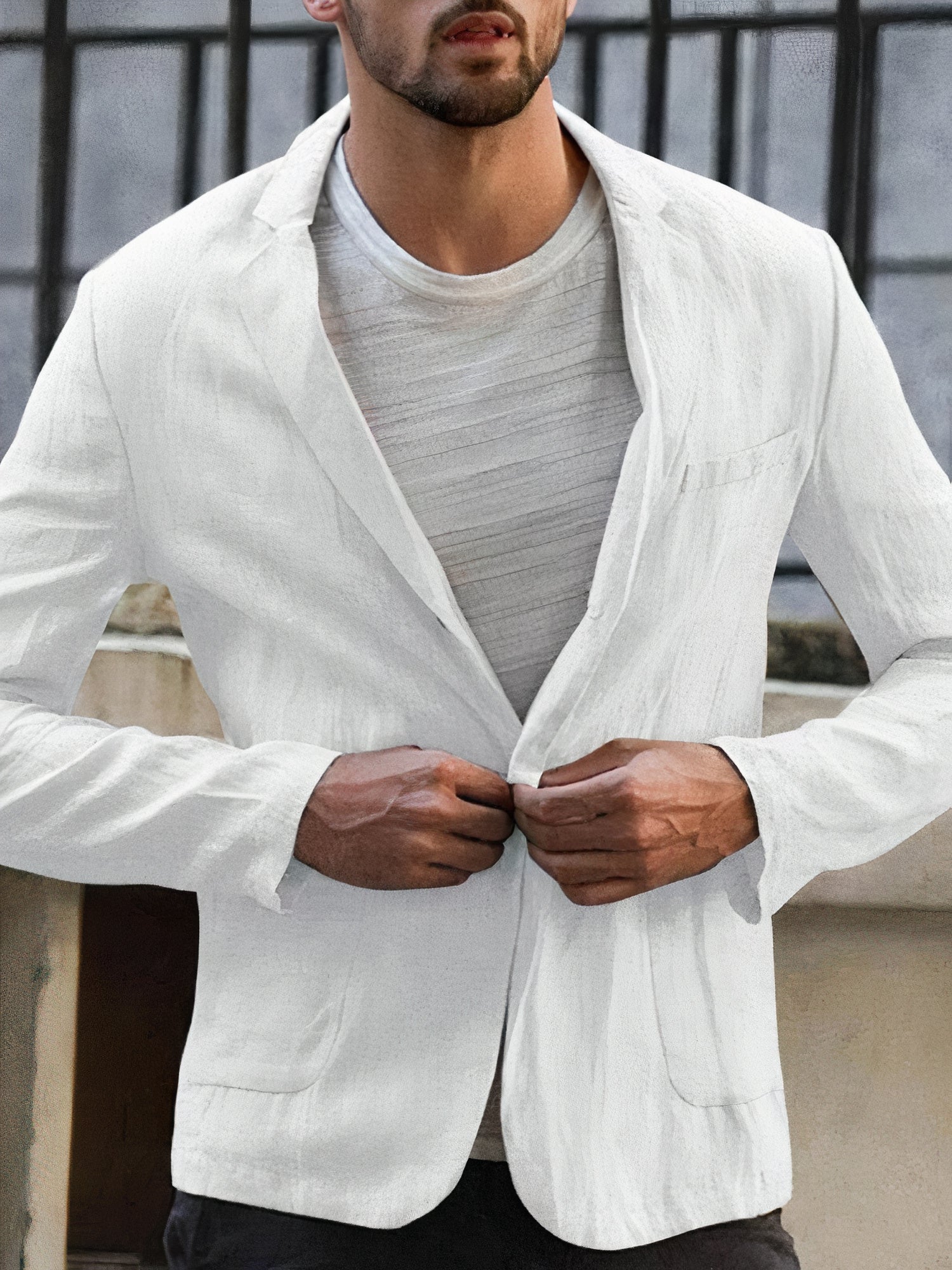 Men's Linen Jacket Modern Style-2