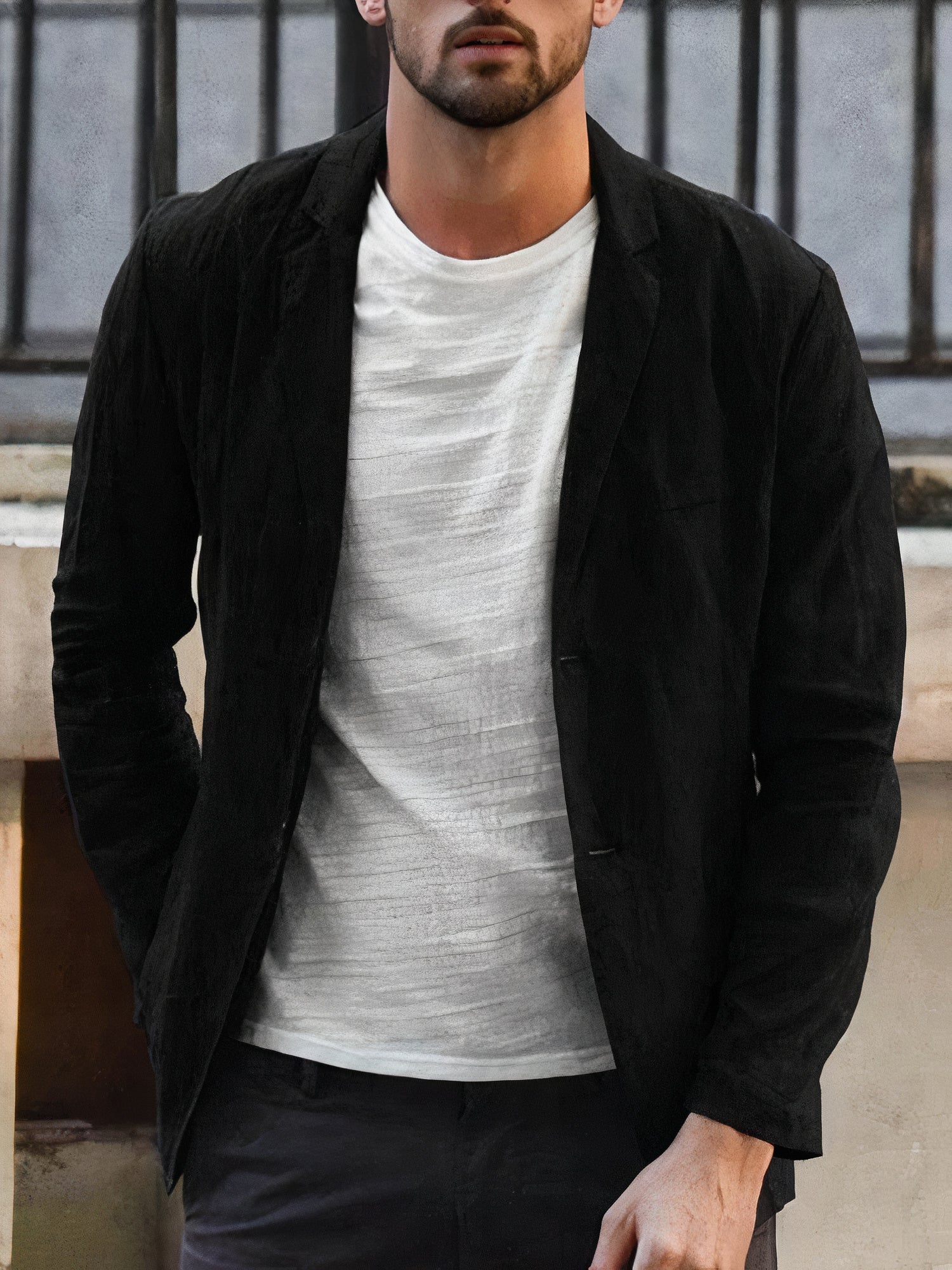 Variant image for Men's Linen Jacket Modern Style-11