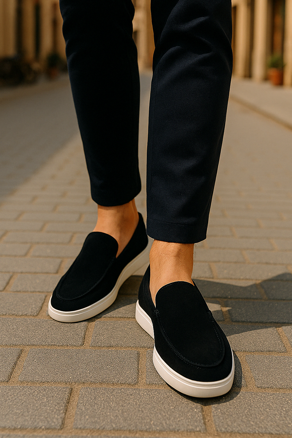 Men's Suede Loafers Classic Comfort Shoes-3