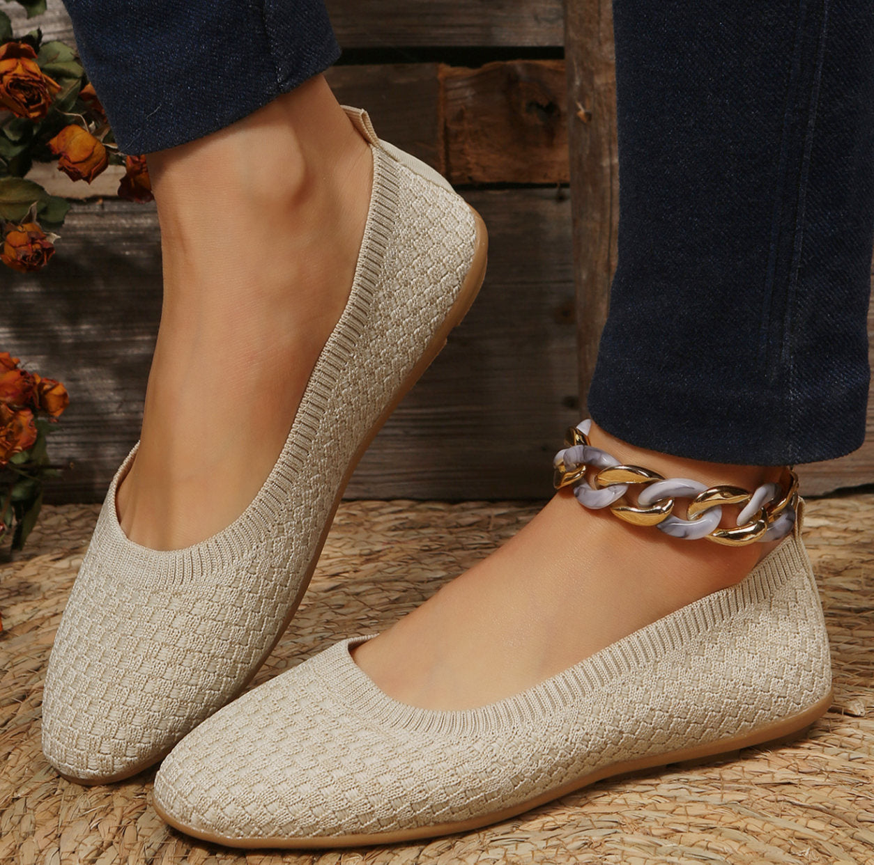 Women's Ballerina Shoes Comfortable Fabric Design-3