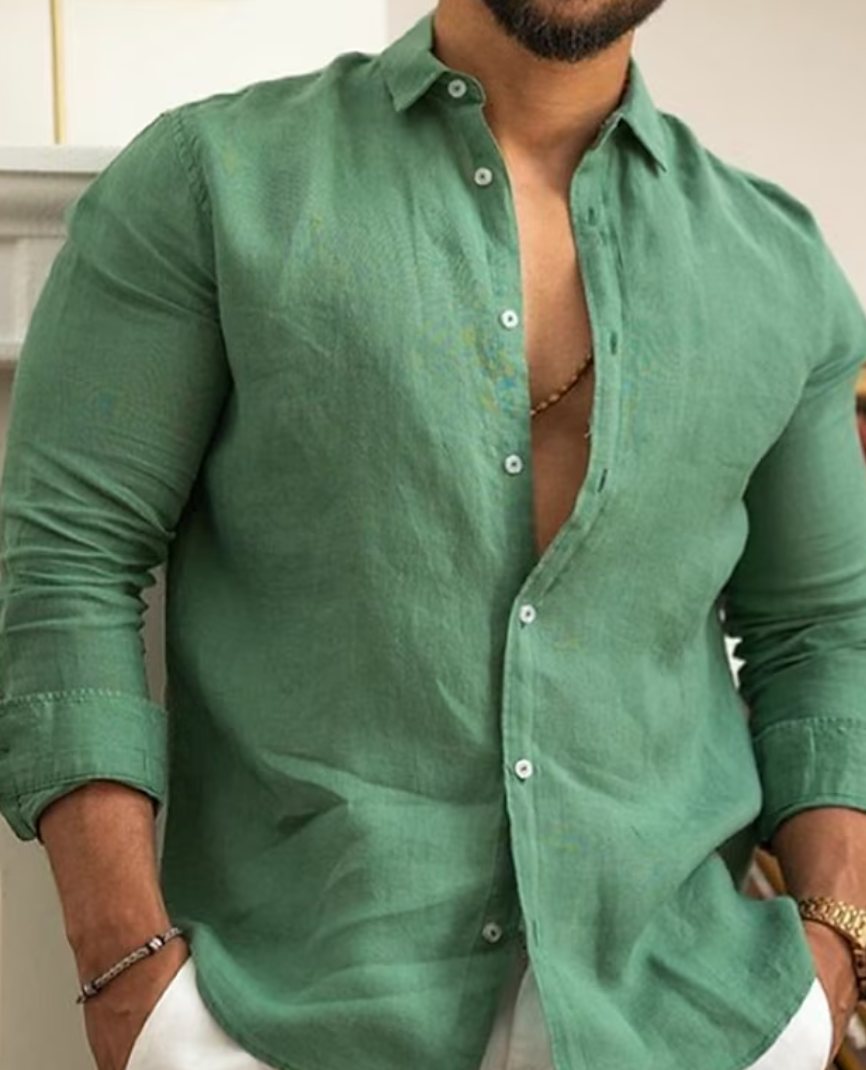 Variant image for Men's Linen Shirt Stylish Design-1