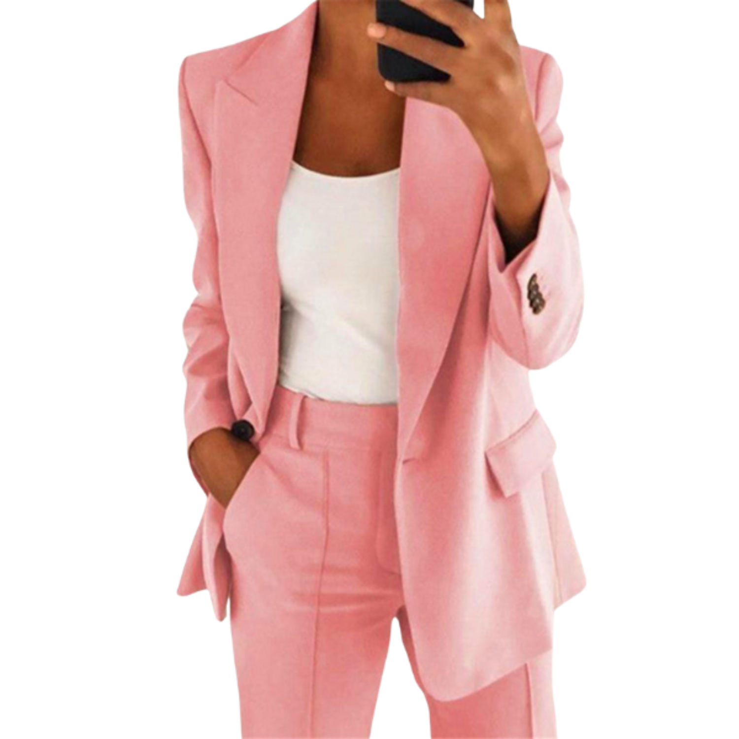 Blazer Suit – Polyester Blend Structured Shoulders & Tailored