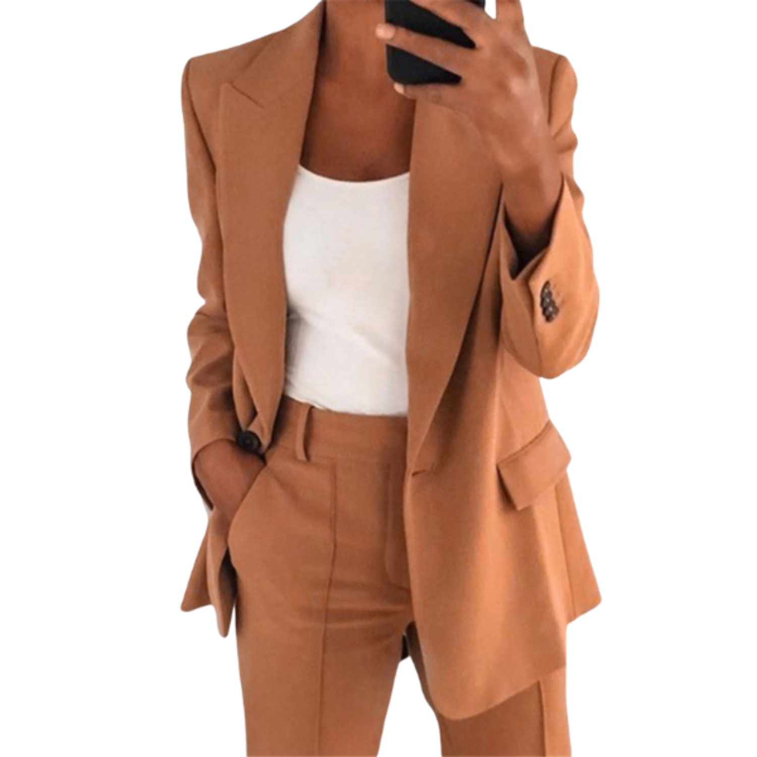 Blazer Suit – Polyester Blend Structured Shoulders & Tailored