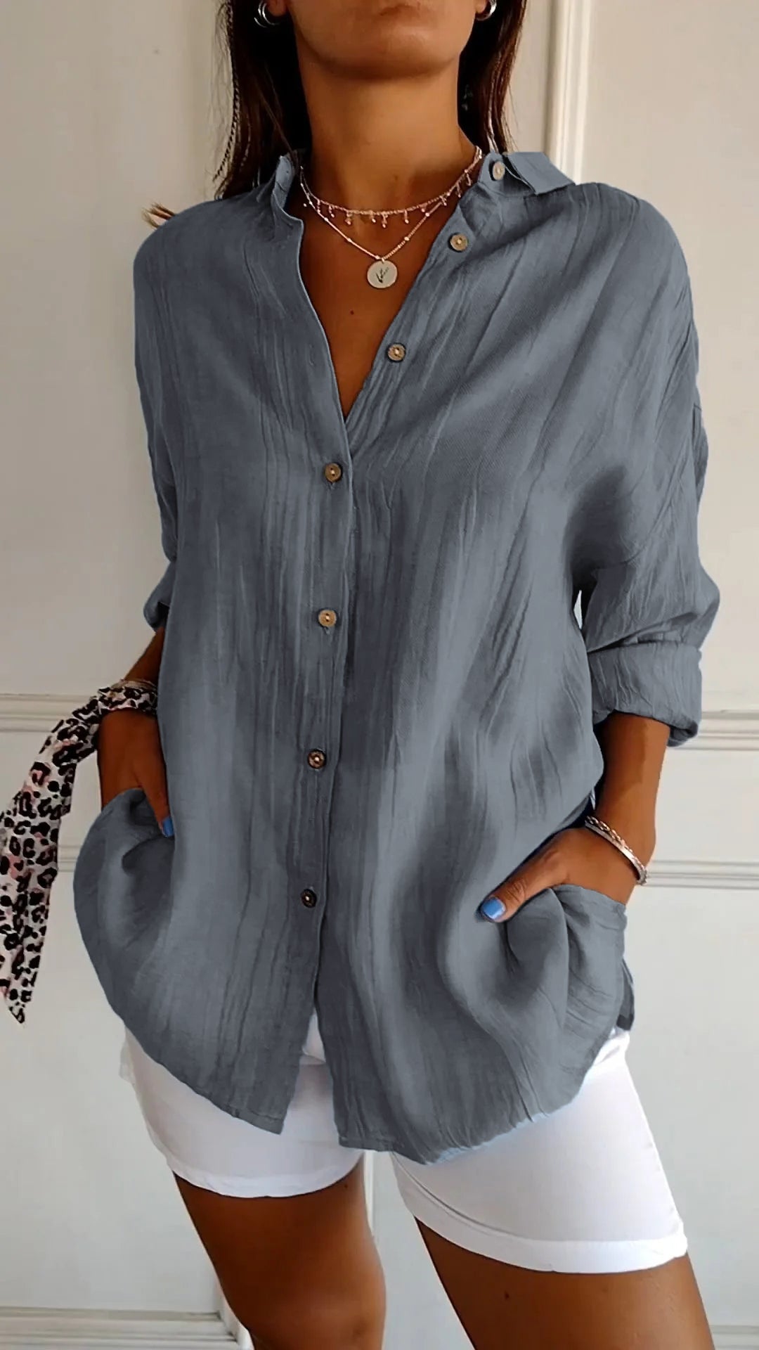 Blouse – Blend Fabric Smooth Drape & Soft Hand Fit Shape