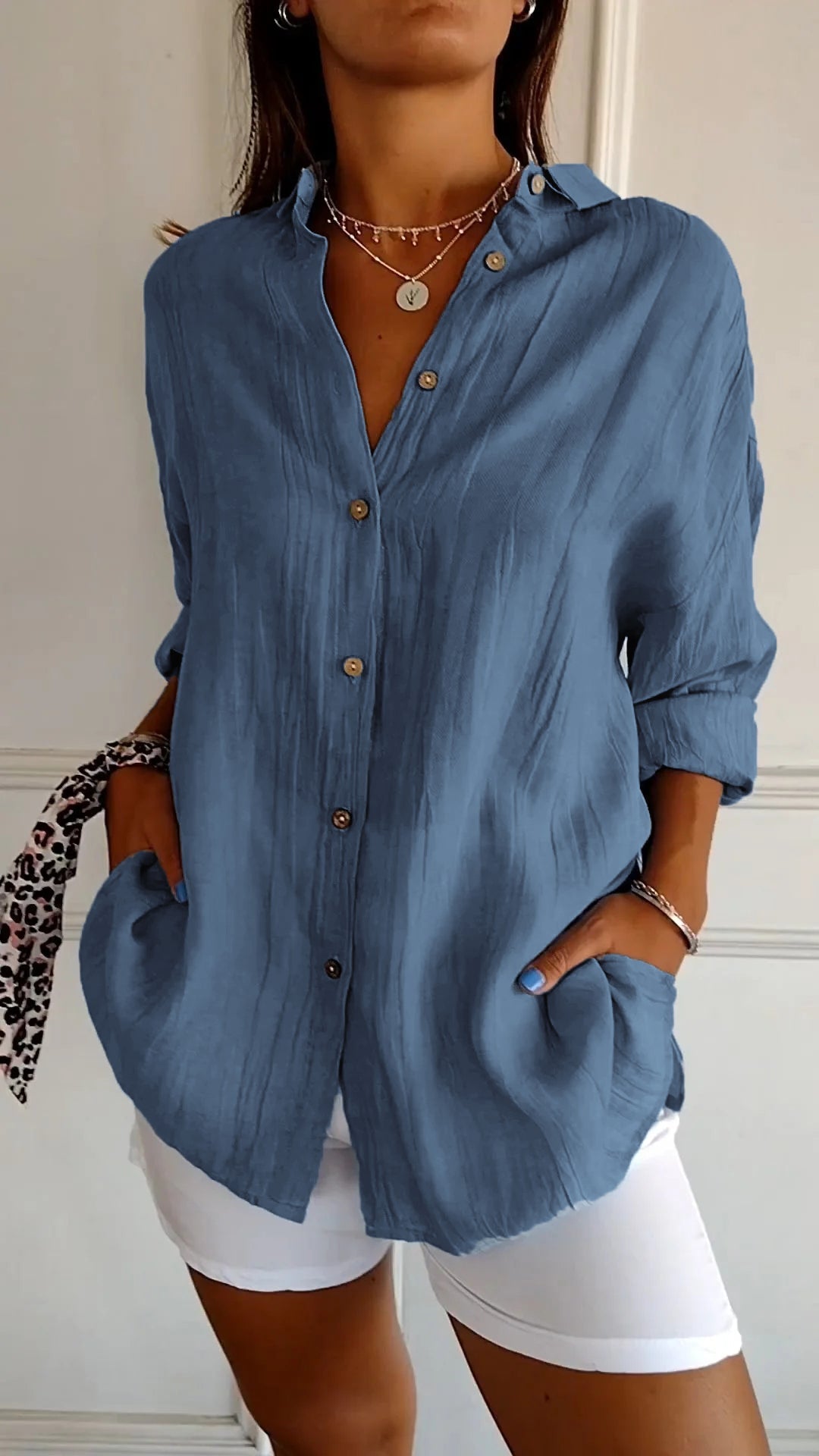 Blouse – Blend Fabric Smooth Drape & Soft Hand Fit Shape