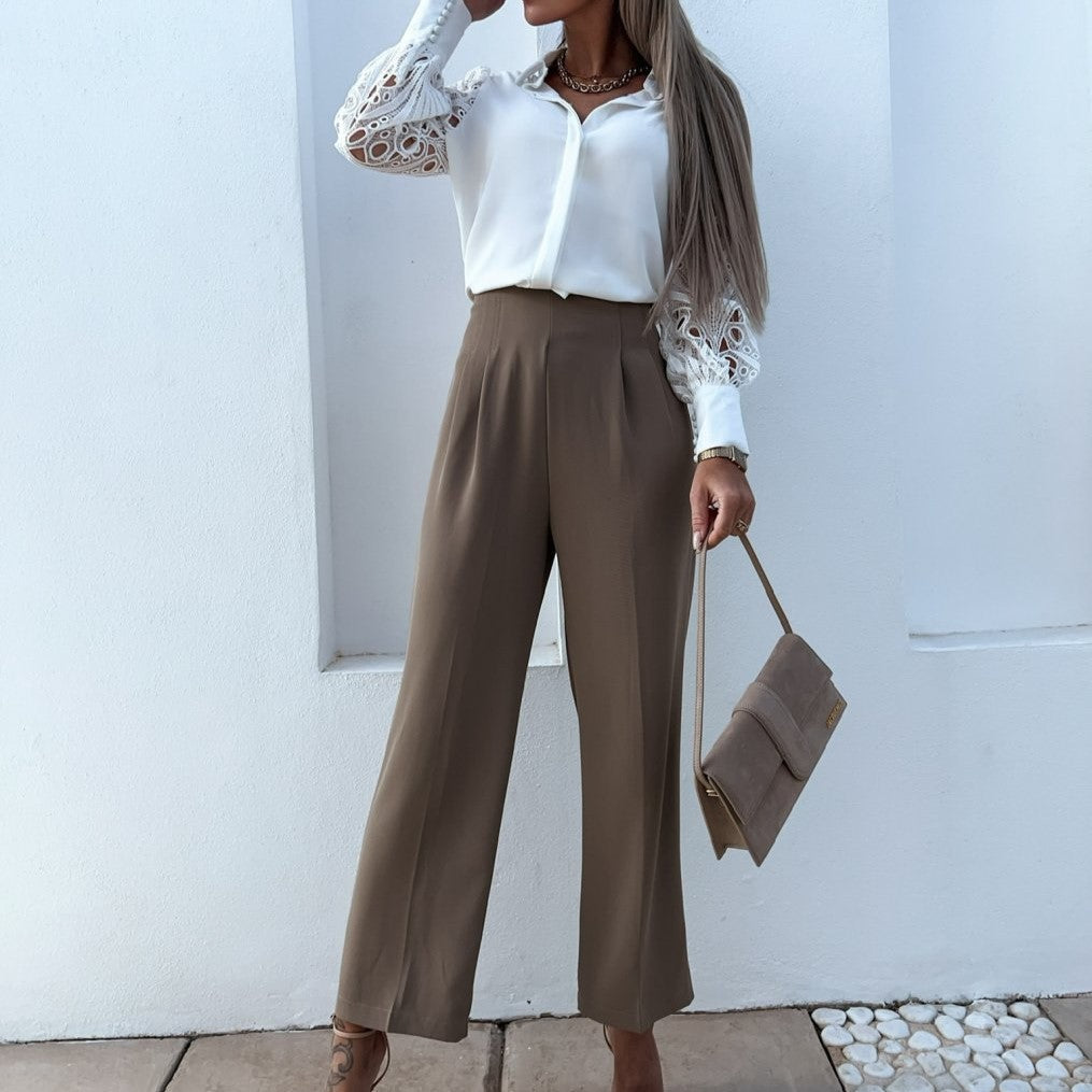 Blouse - Soft Blend Puff Sleeves And Shaped Waist Fit
