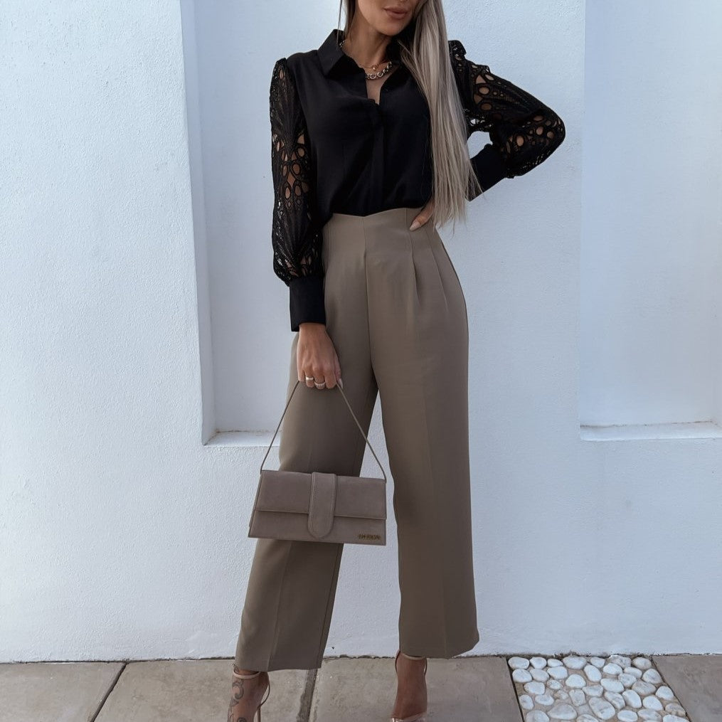 Blouse - Soft Blend Puff Sleeves And Shaped Waist Fit