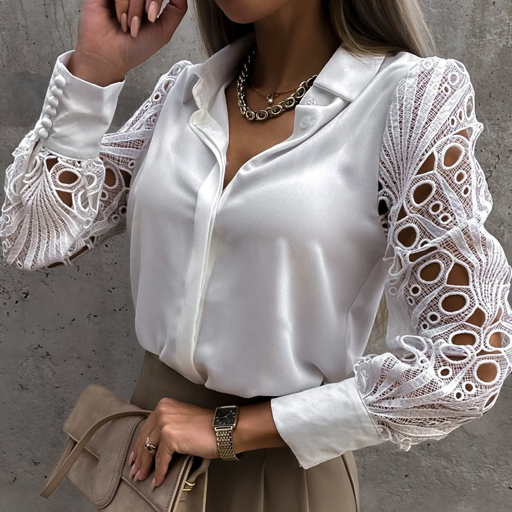 Blouse - Soft Blend Puff Sleeves And Shaped Waist Fit