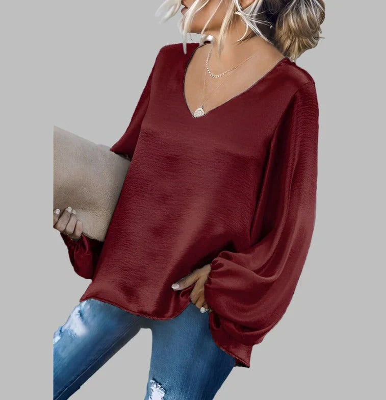 Blouse - V Neckline & Smooth Drape For Natural Movement