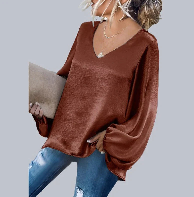 Blouse - V Neckline & Smooth Drape For Natural Movement