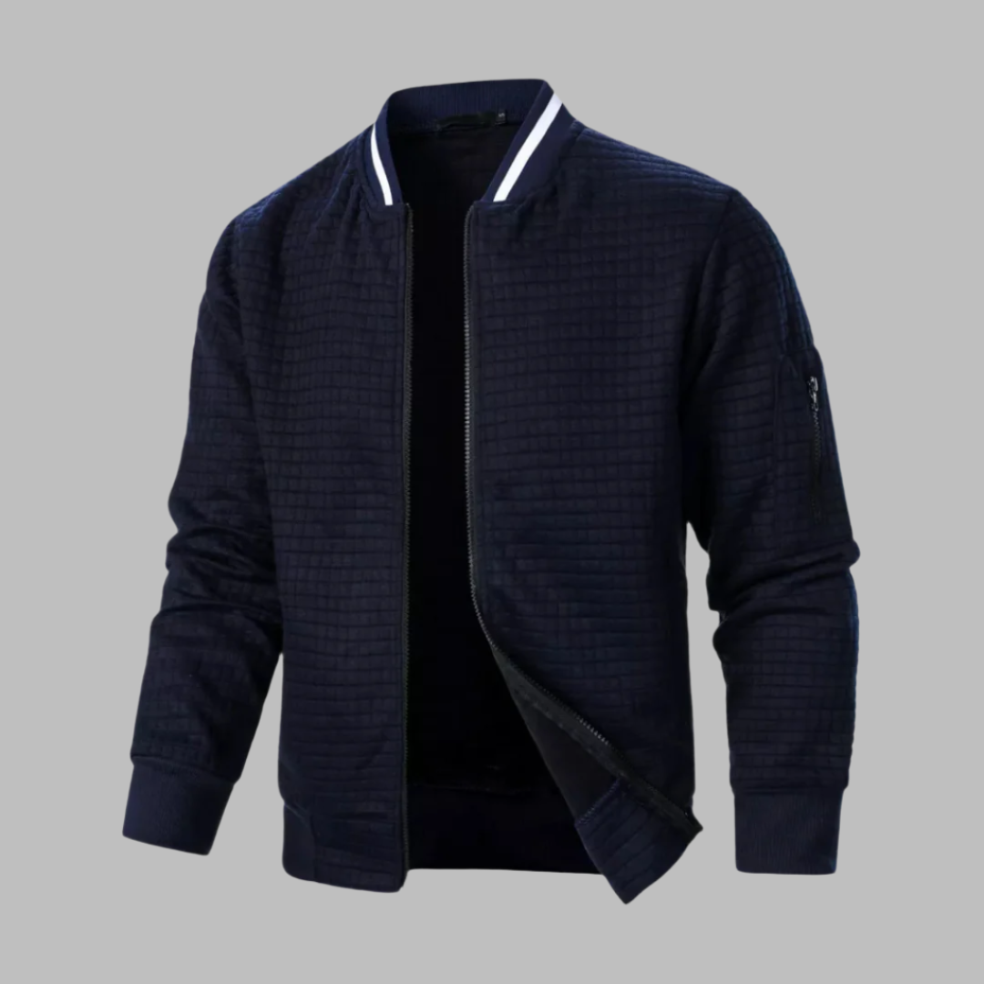 Bomber Jacket - Quilted Body And Ribbed Trim Holds Fit