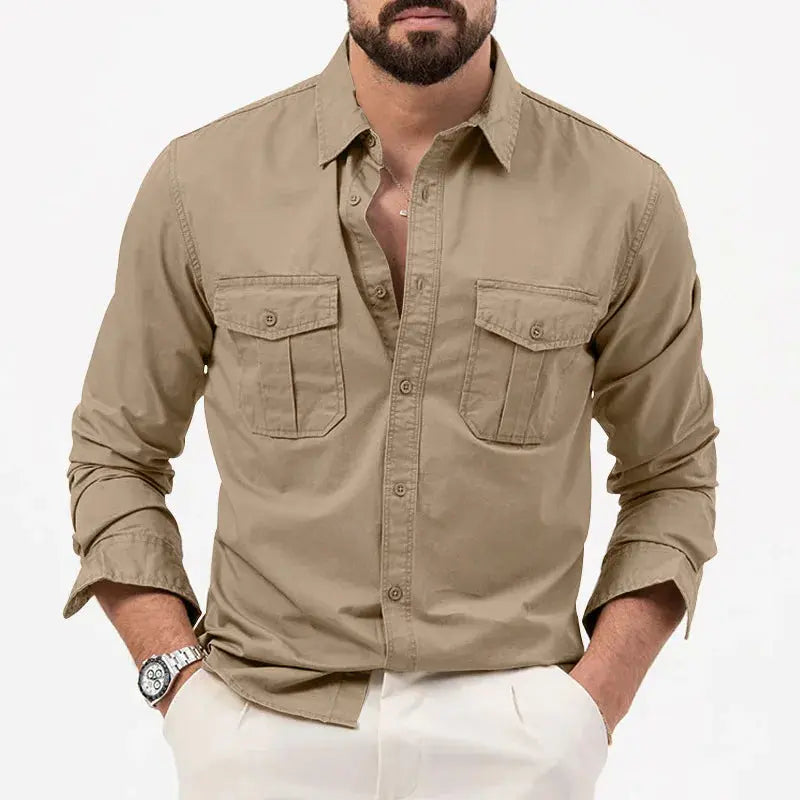 Button-Up Shirt - Structured Collar And Simple Layering