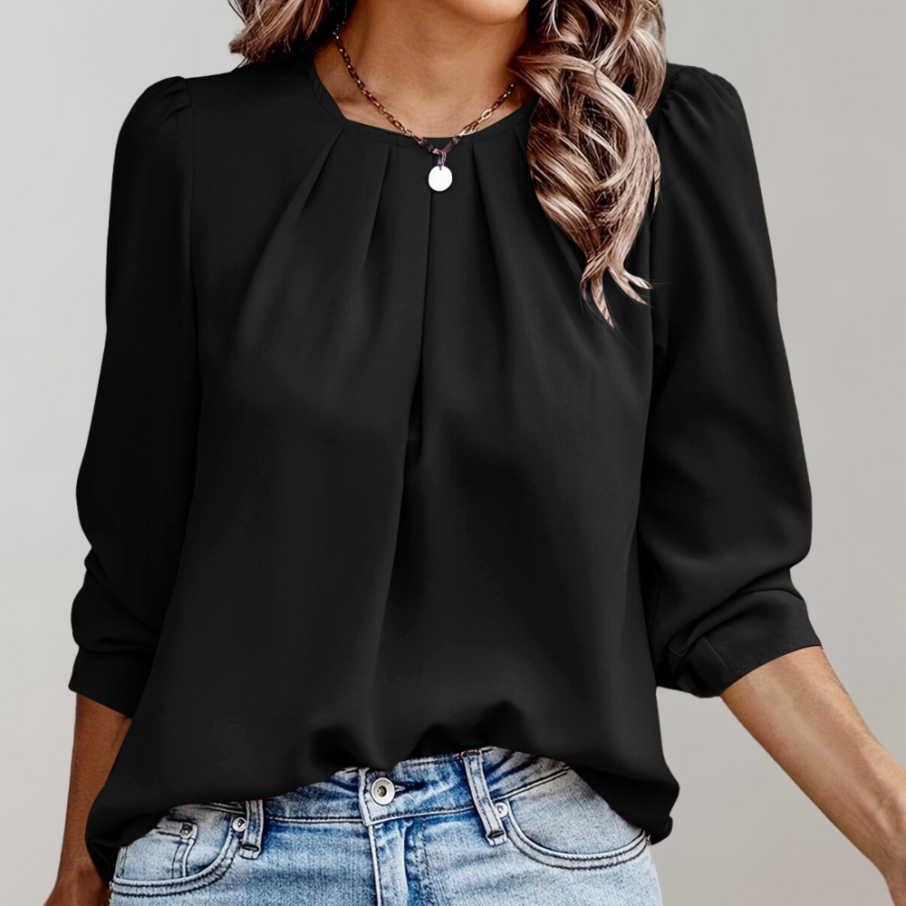 Variant image for Women's Blouse with Puff Sleeves Cotton-6