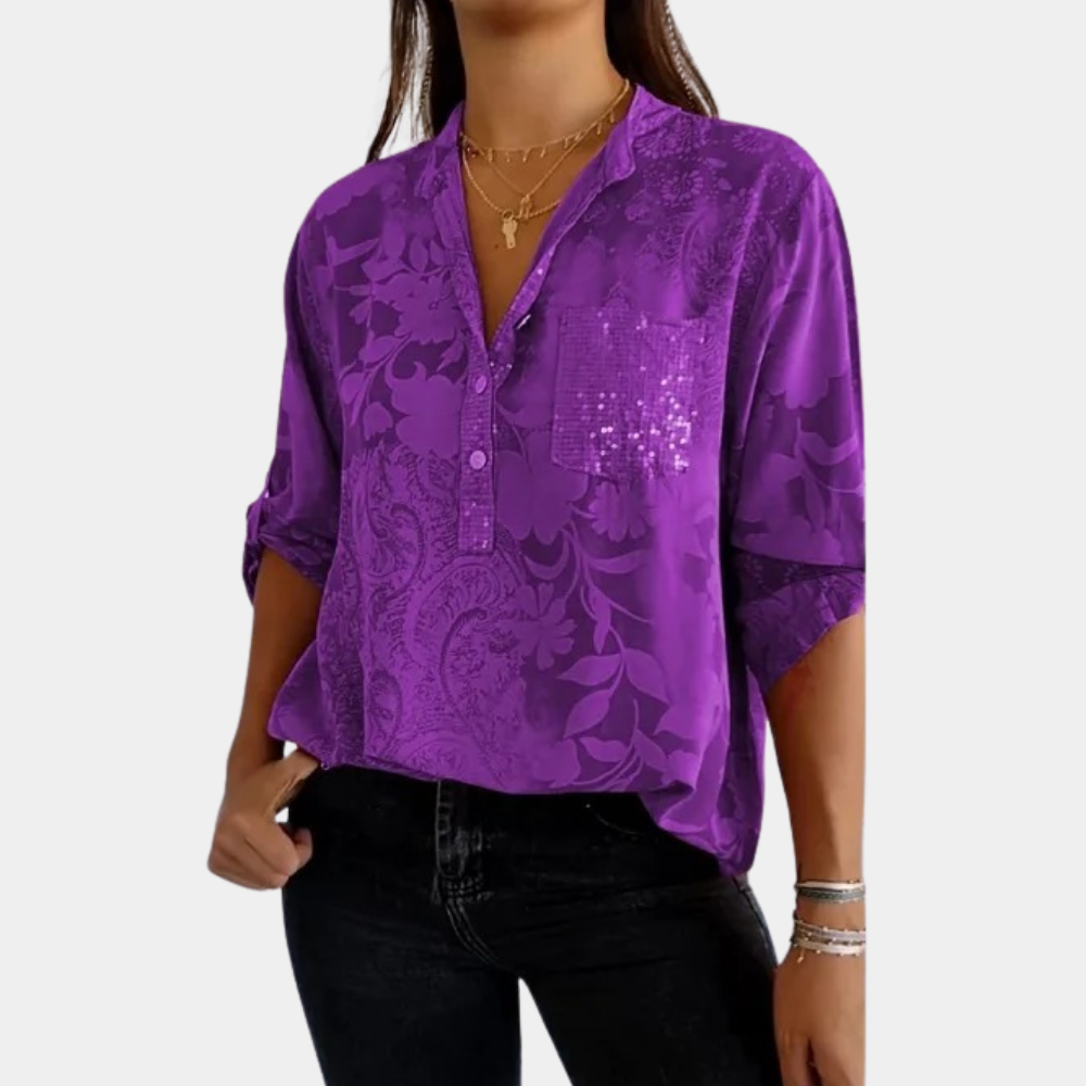 Women's Lightweight Long Sleeve Blouse-1