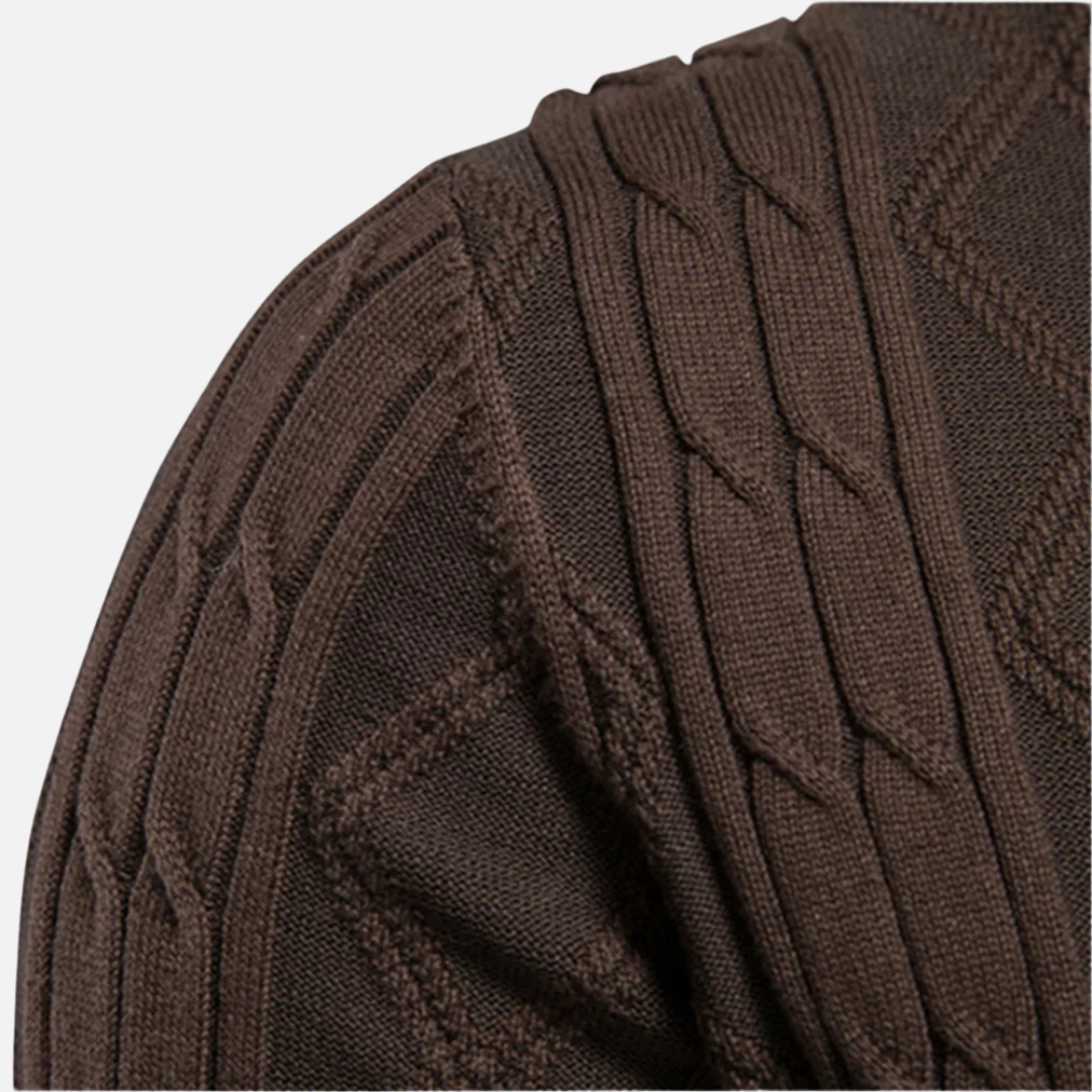 Cardigan - Argyle Pattern & Soft Blend Light Stretch