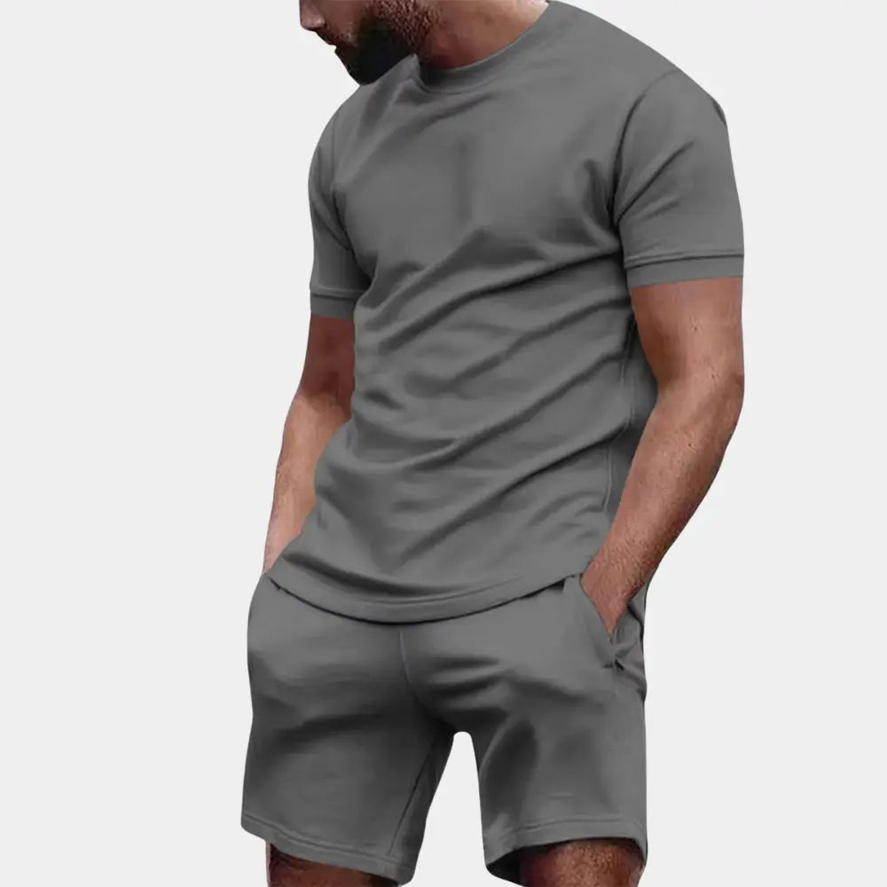 Casual Set - Oversized Tee And Loose Bottoms For Easy Wear