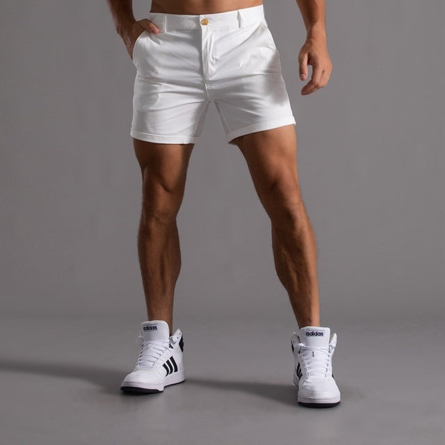 Chino Shorts - Straight Knee Length & Secure Mid Waist