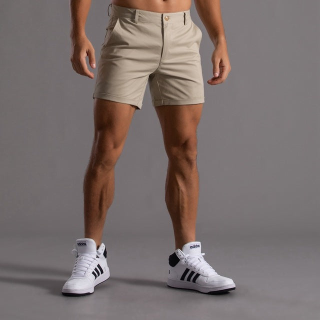 Chino Shorts - Straight Knee Length & Secure Mid Waist