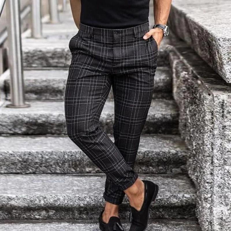 Chinos – Breathable Blend Checked Pattern And Flexible Shape