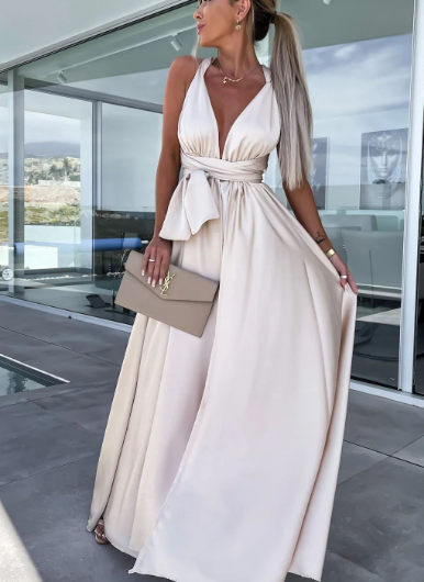 Variant image for Women's Maxi Dress Halter Neck High Split-33